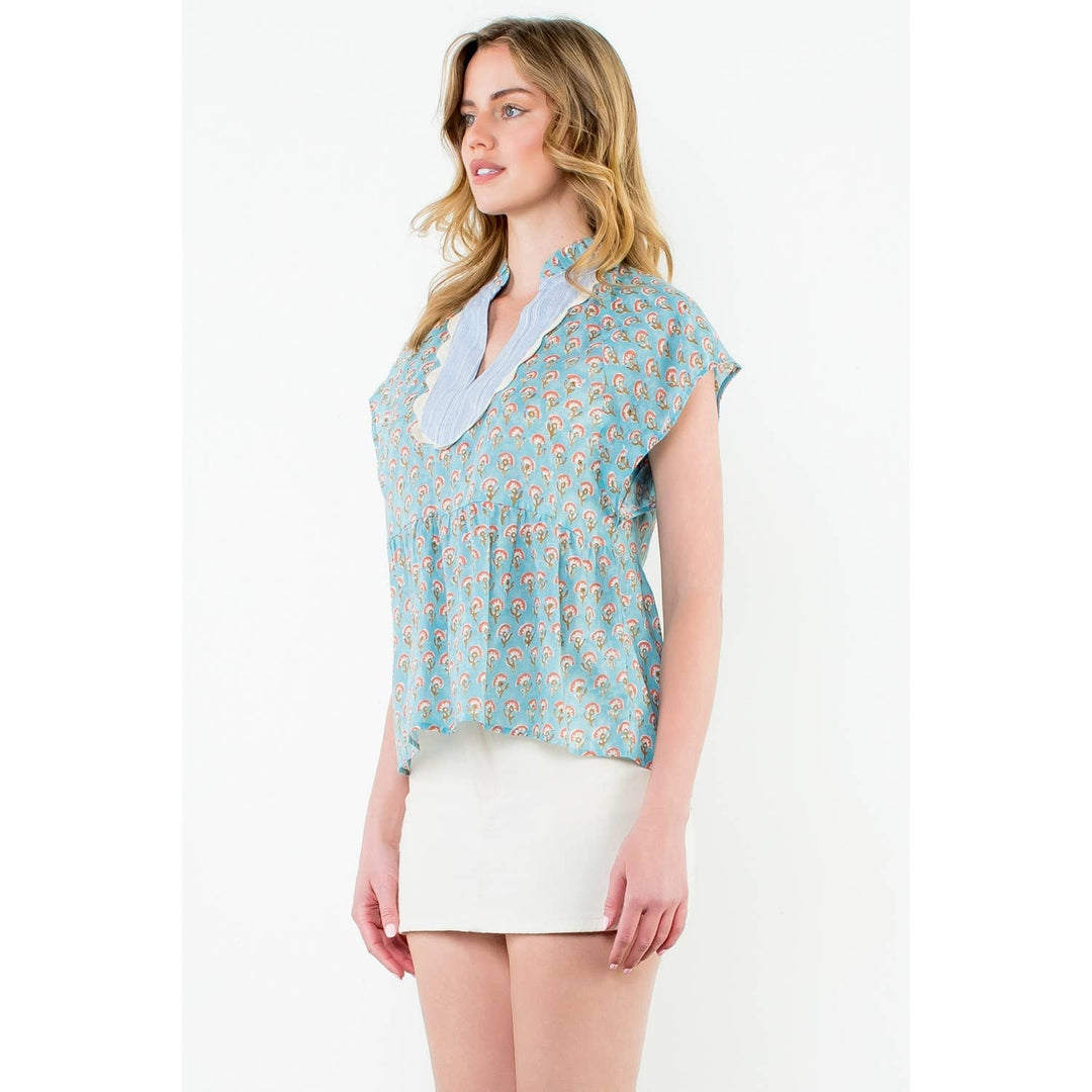 Short Sleeve Print Top
