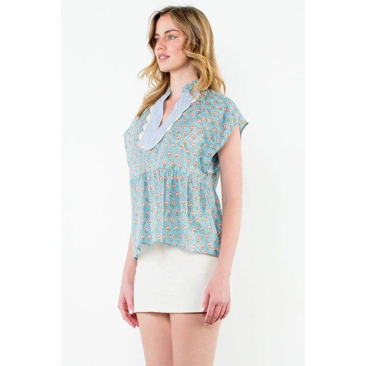 Short Sleeve Print Top