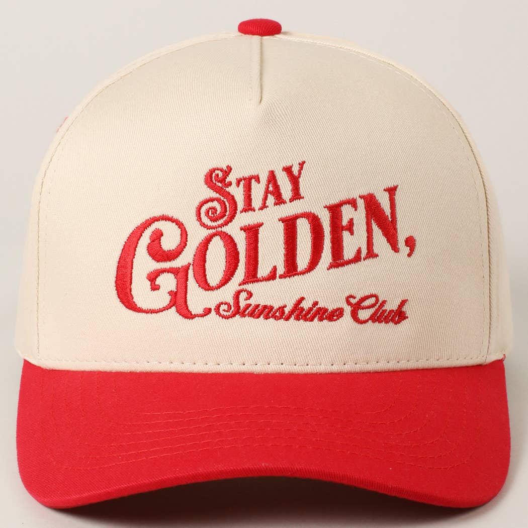Stay Golden Sunshine Club Embroidery Trucker Hat