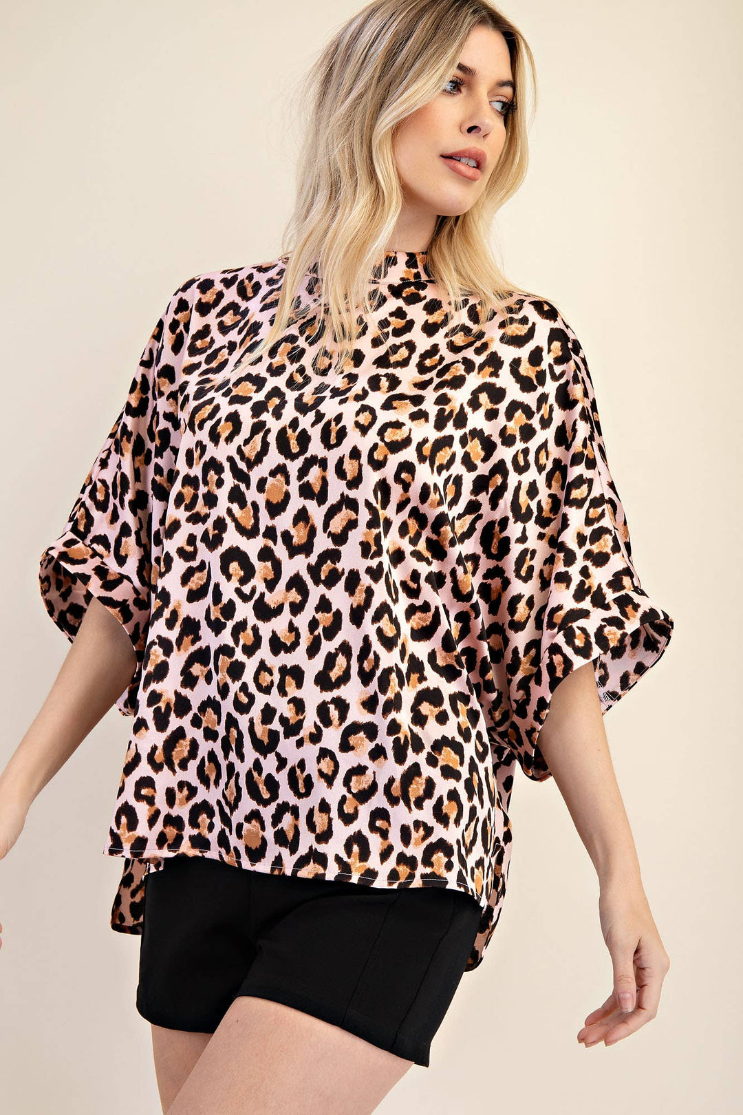 Mock Neck Oversize Top