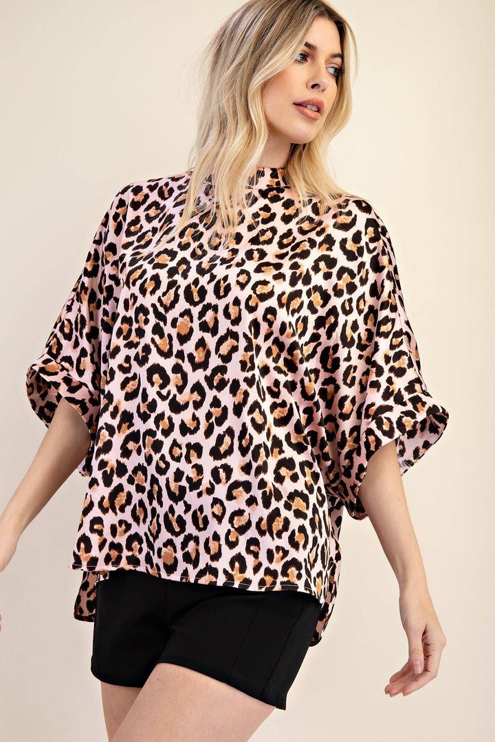 Mock Neck Oversize Top