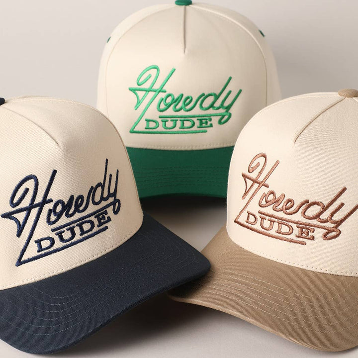 Howdy Dude Embroidery Two Tone Baseball Cap