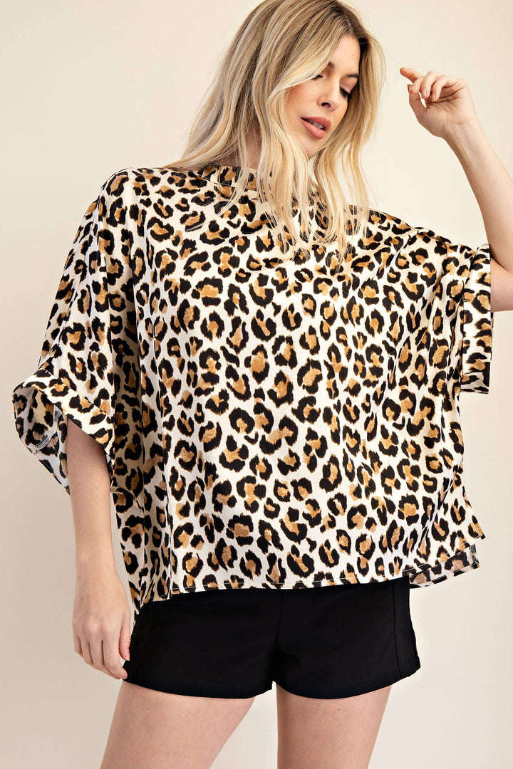Mock Neck Oversize Top