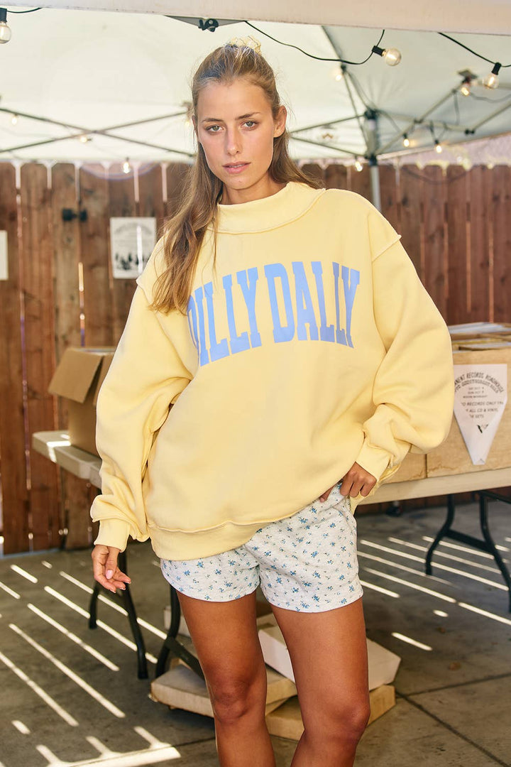 DILLYDALLY 'DILLY DALLY' Mockneck Sweatshirt