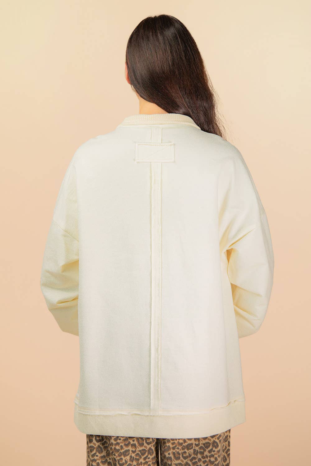 Very J Mock Neck Mineral Washed Knit Top