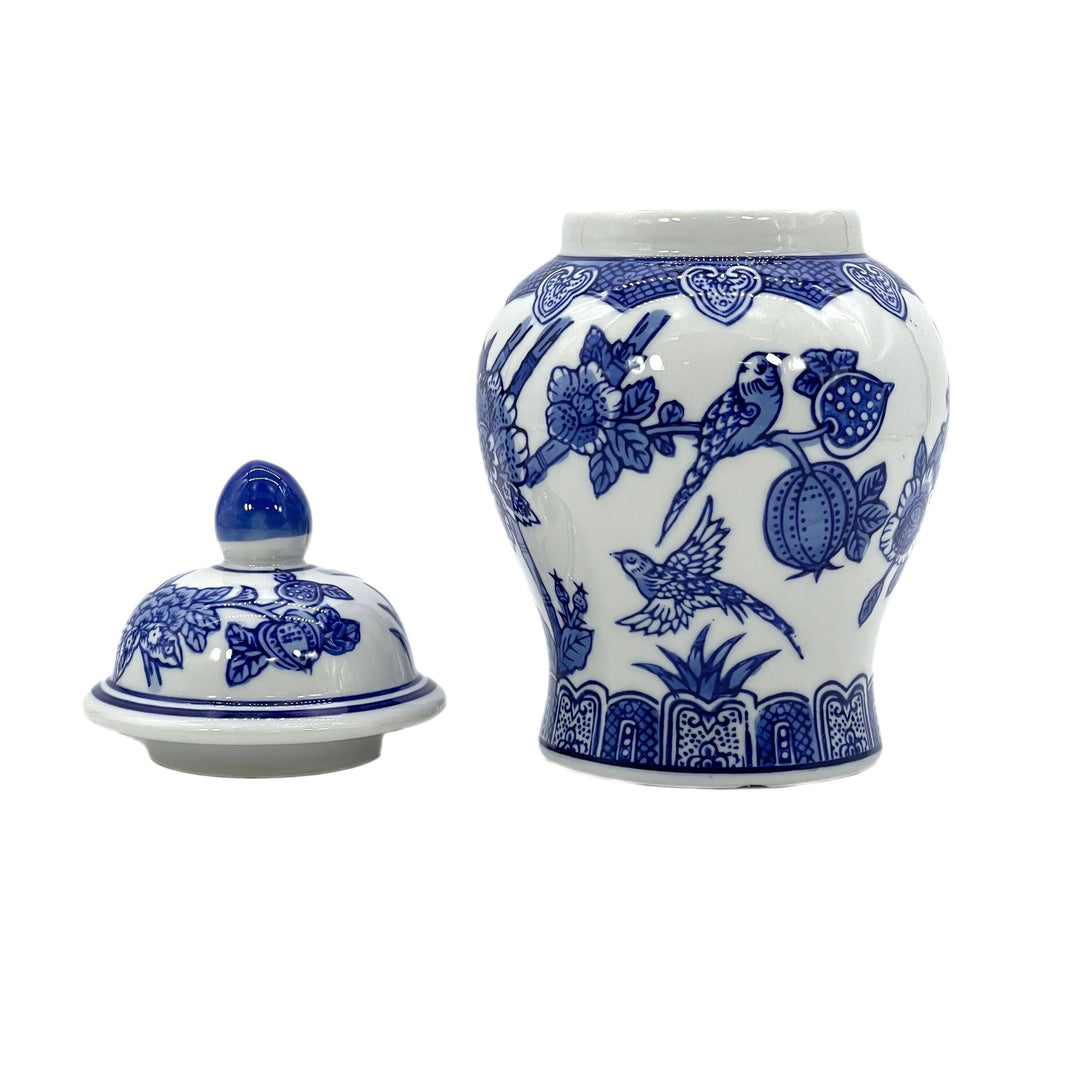 Small Chinoiserie Ceramic Decorative Tea & Ginger Jar 8"