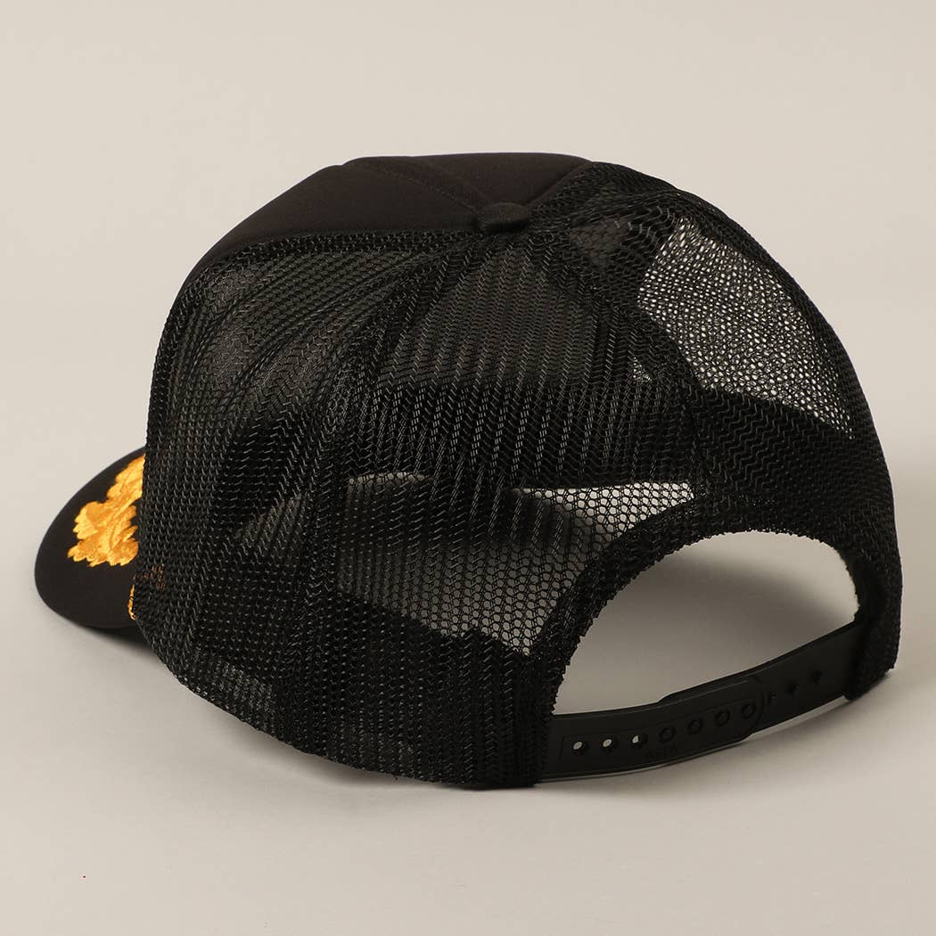 CAPTAIN Lettering Logo Foam Mesh Back Trucker Hat