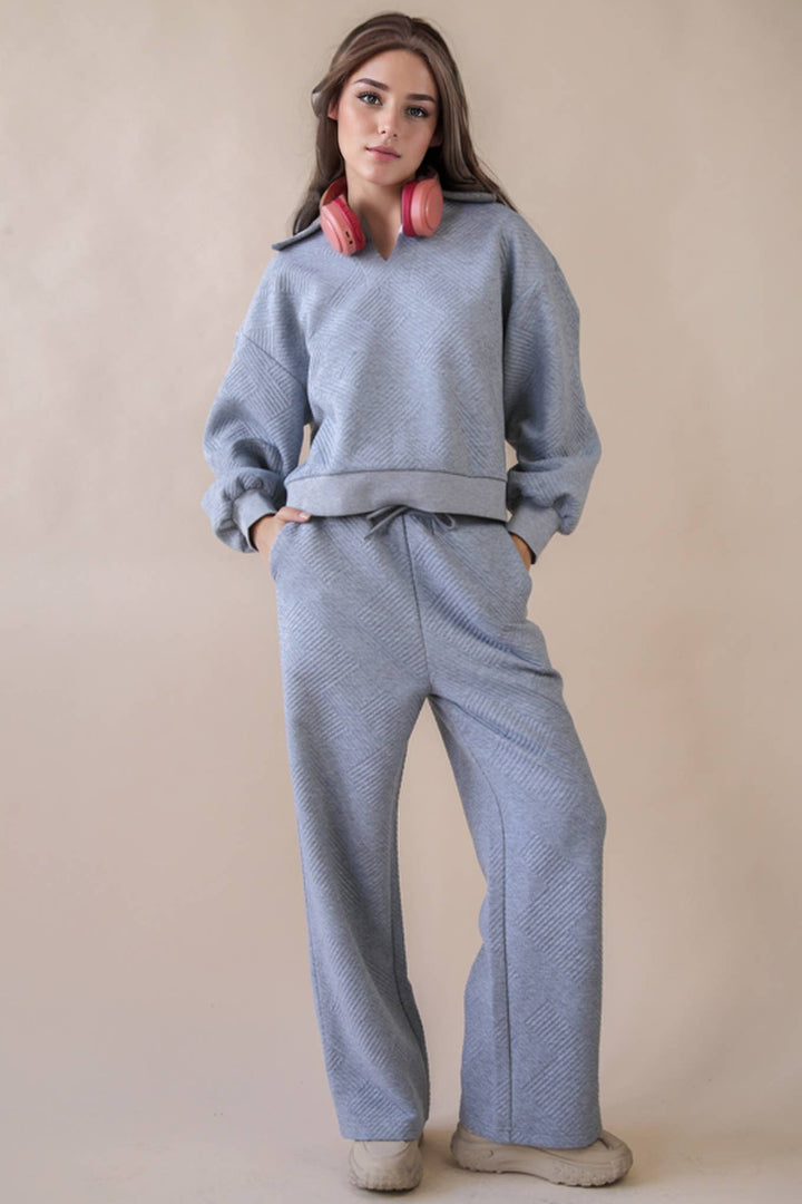 Very J Textured Knit Set