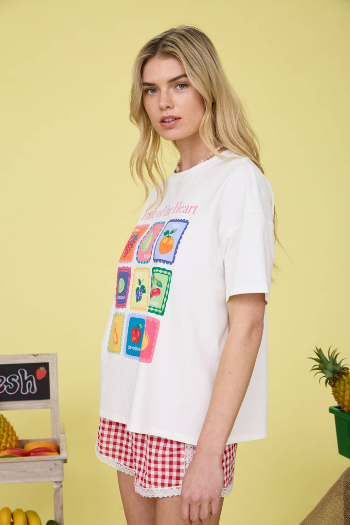 FRUIT OF THE HEART GRAPHIC KNIT TEE