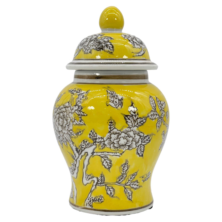 Small Chinoiserie Ceramic Decorative Tea & Ginger Jar 8"