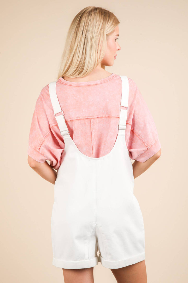 NP70785-Washed Denim Casual Romper