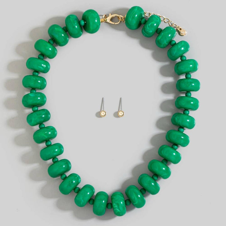 Bulky Acrylic Bead Link Necklace
