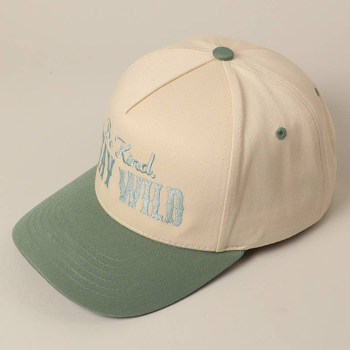Be Kind Stay Wild Lettering Embroidery Trucker Hat