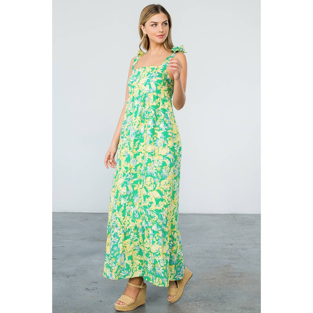 Floral Print Tiered Sleeveless Dress
