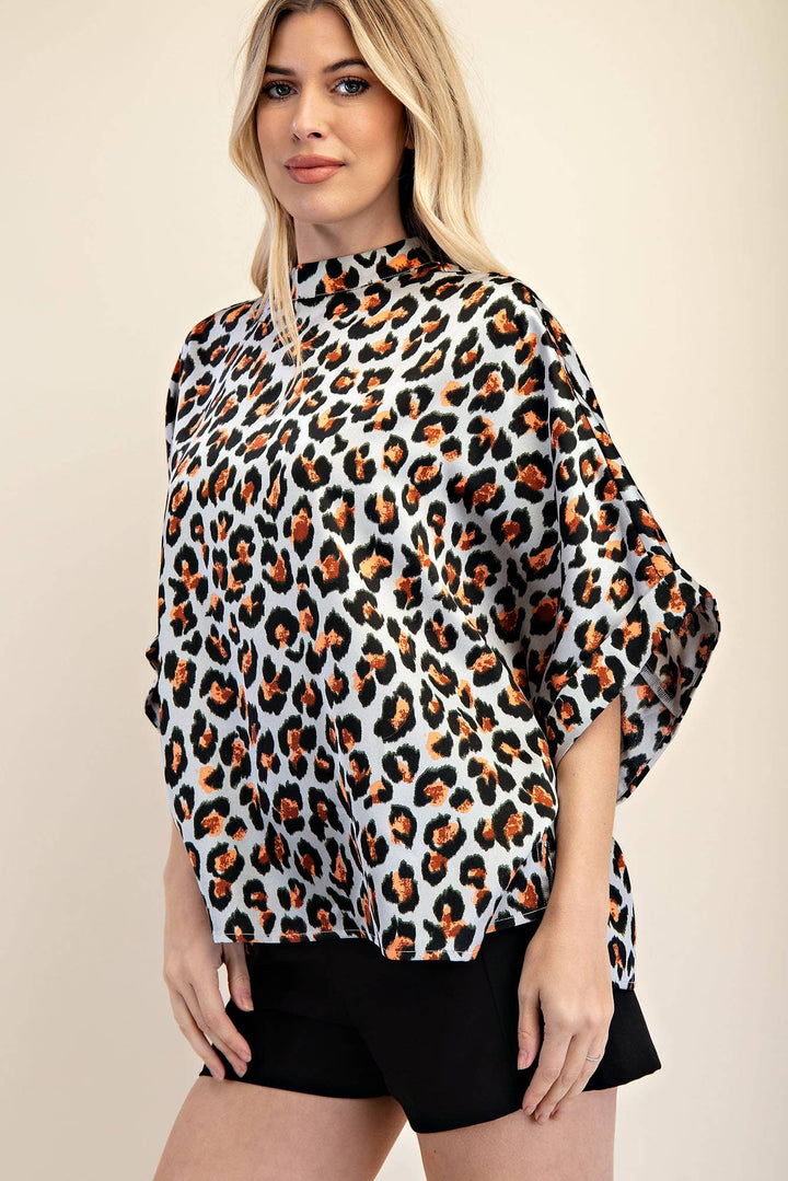 Mock Neck Oversize Top