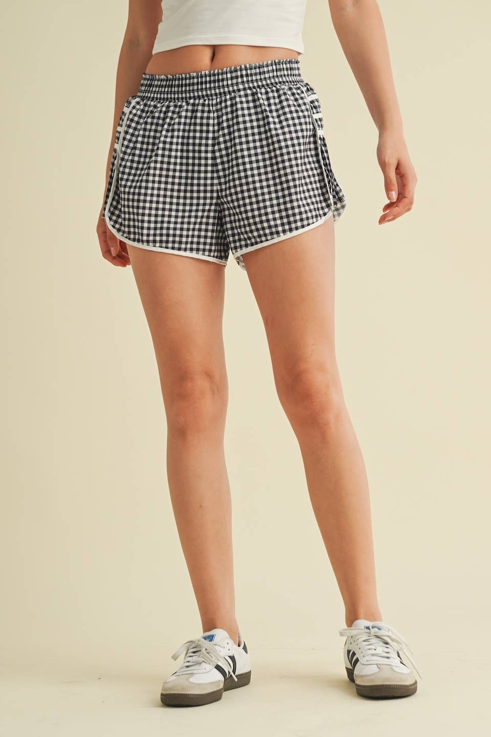 Gingham Print On Point Shorts Blue