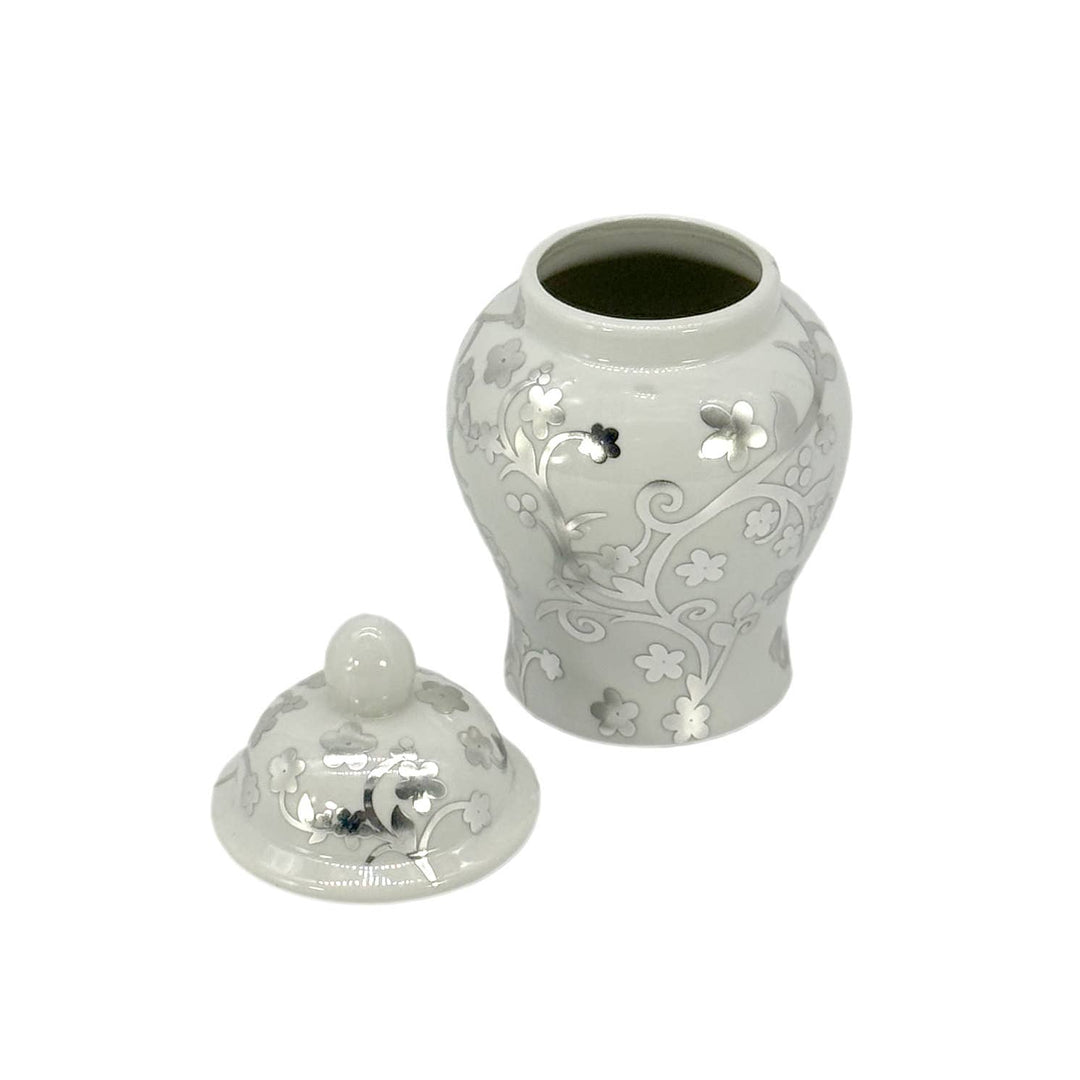 Small Chinoiserie Ceramic Decorative Tea & Ginger Jar 8"