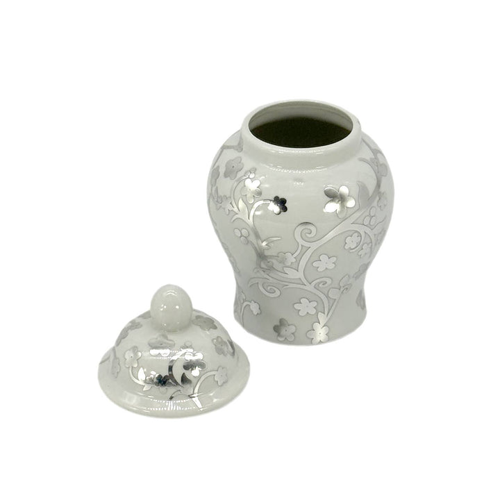 Small Chinoiserie Ceramic Decorative Tea & Ginger Jar 8"
