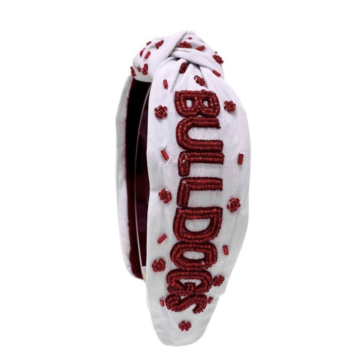 BULLDOG BEADED KNOTTED HEADBAND