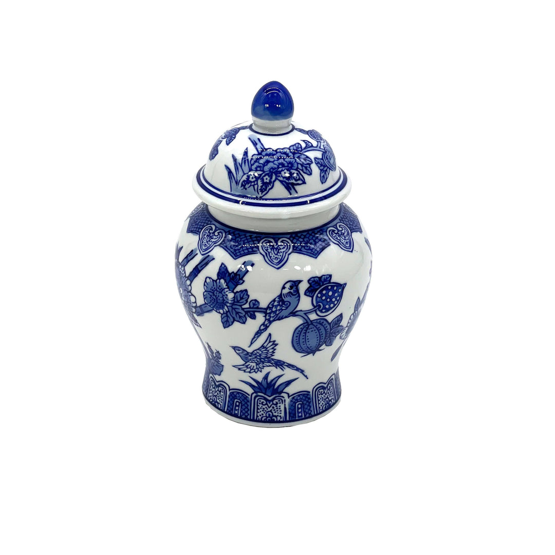 Small Chinoiserie Ceramic Decorative Tea & Ginger Jar 8"