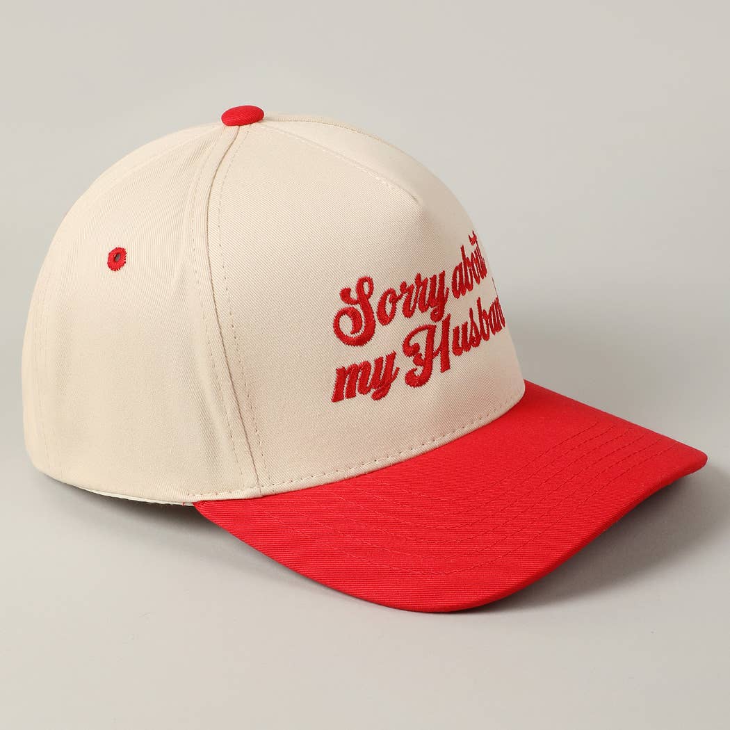 Sorry About My Wife / Husband Embroidery Two-Tone Canvas Cap