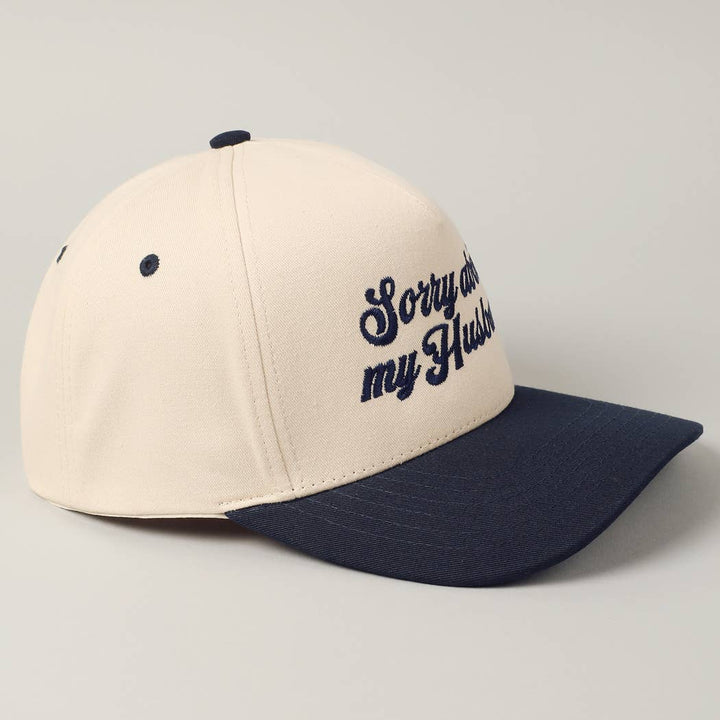 Sorry About My Wife / Husband Embroidery Two-Tone Canvas Cap