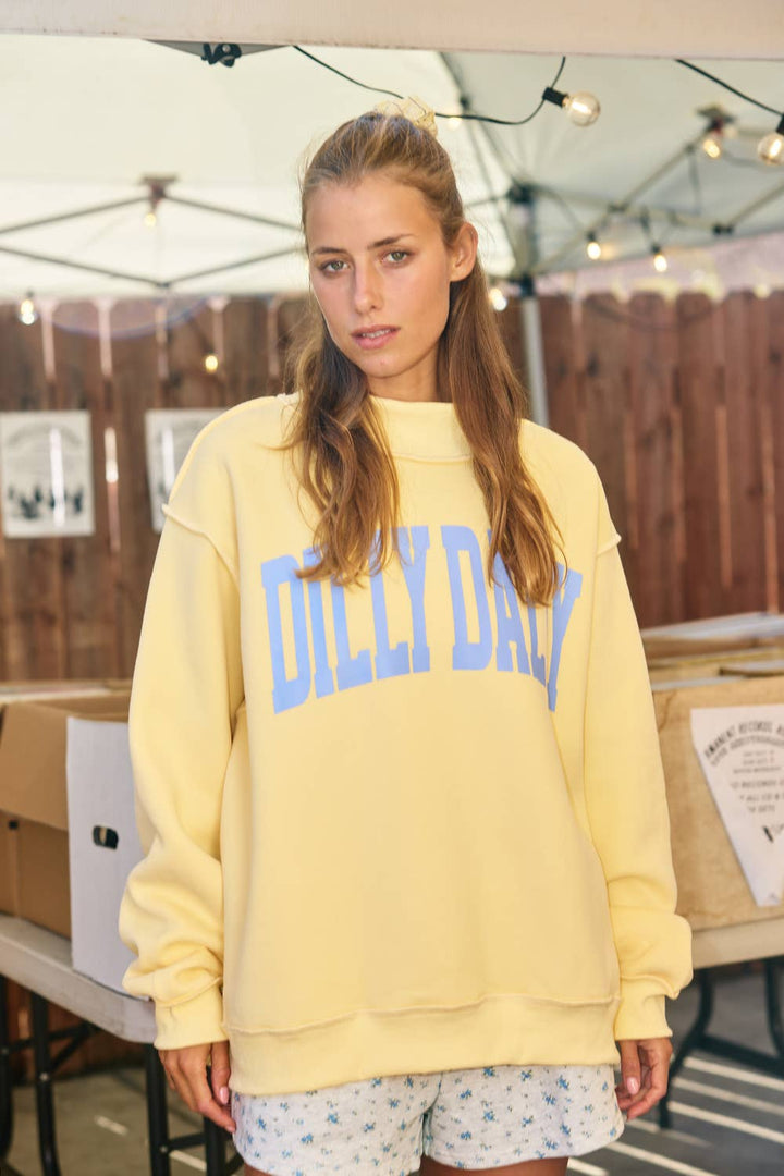 DILLYDALLY 'DILLY DALLY' Mockneck Sweatshirt