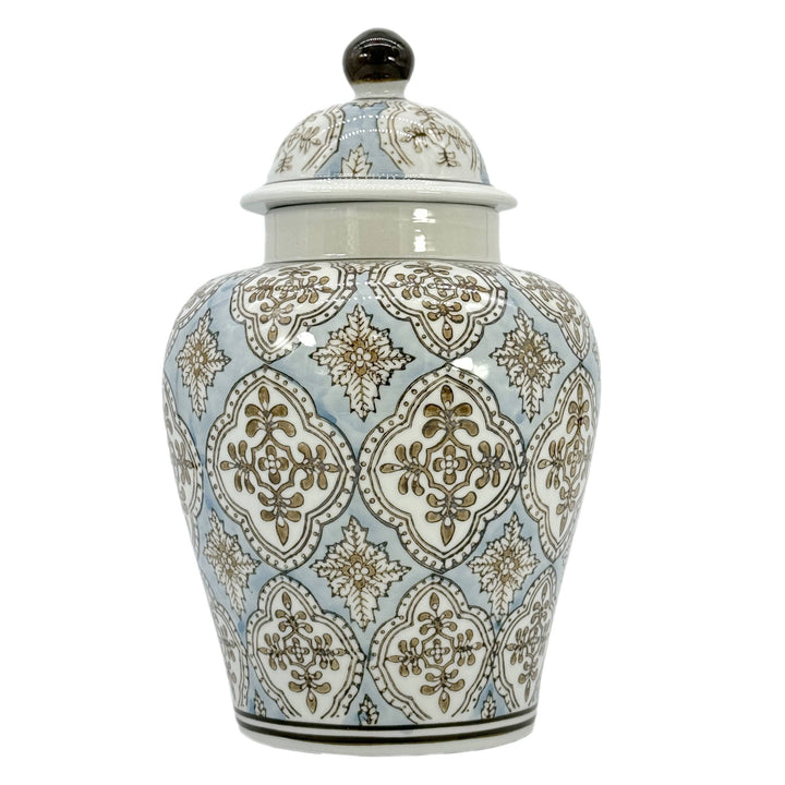 Floral Chinoiserie Ceramic Ginger Jar 12"