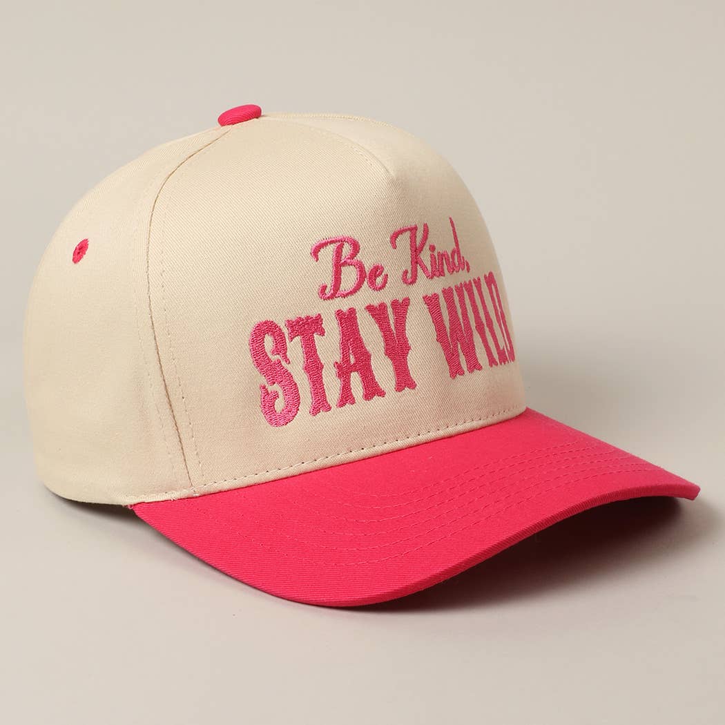 Be Kind Stay Wild Lettering Embroidery Trucker Hat