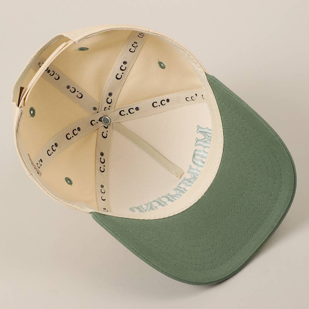 MOMMIN' Letter Embroidery Two-Tone Trucker Hat