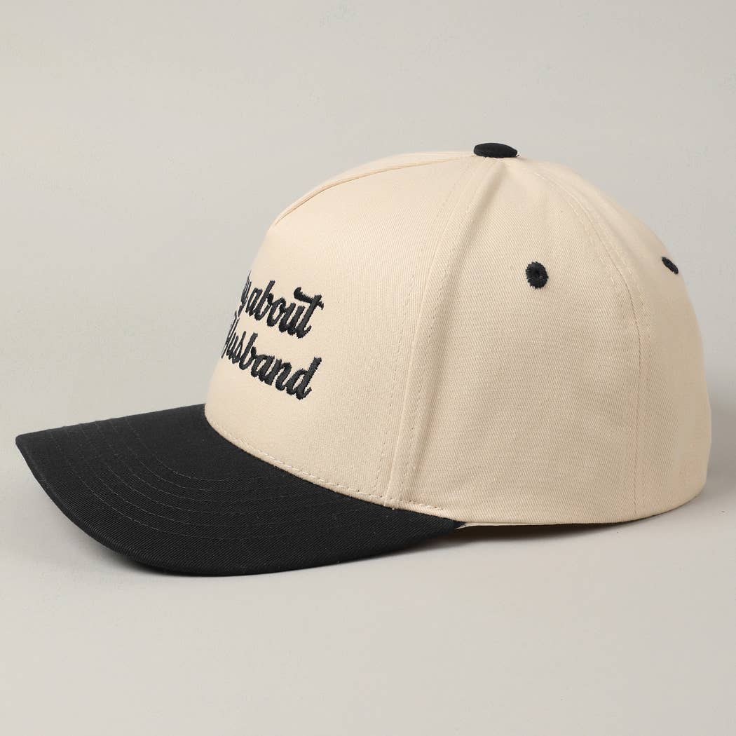 Sorry About My Wife / Husband Embroidery Two-Tone Canvas Cap