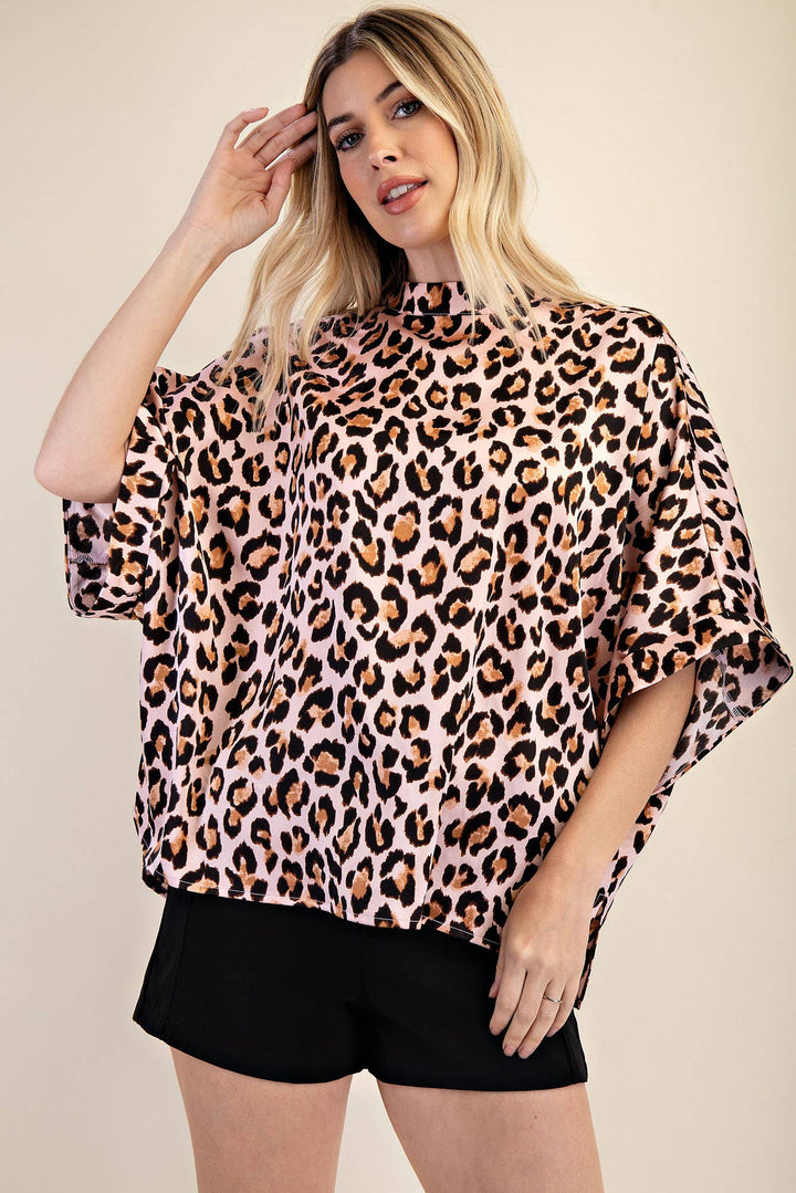 Mock Neck Oversize Top