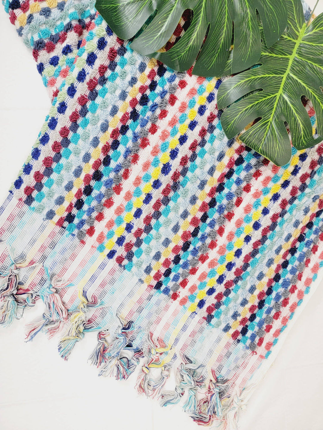 Colorful Organic Turkish Cotton Pom Pom Towel