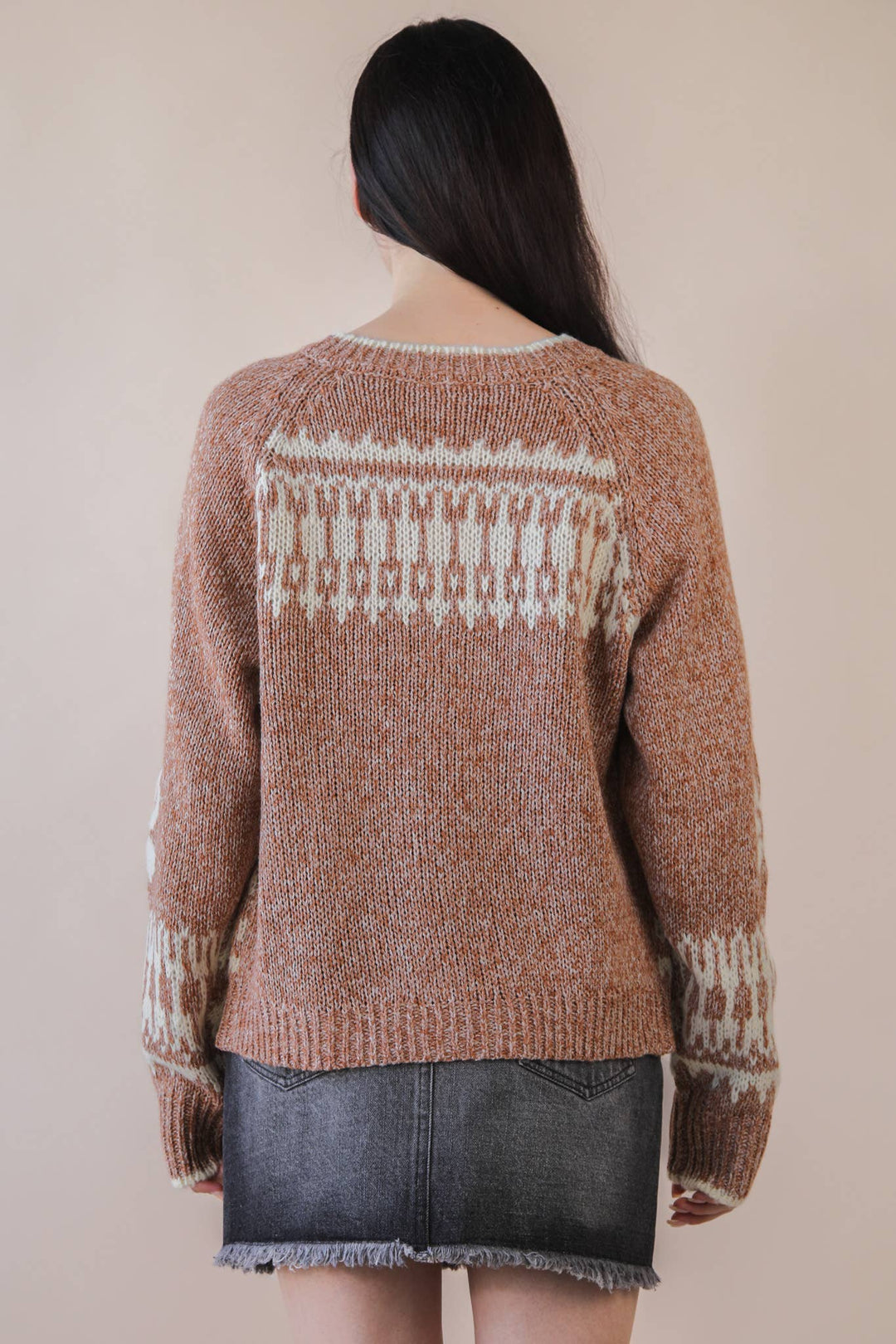 Very J Oversized Graphic Swan Sweater Cardigan