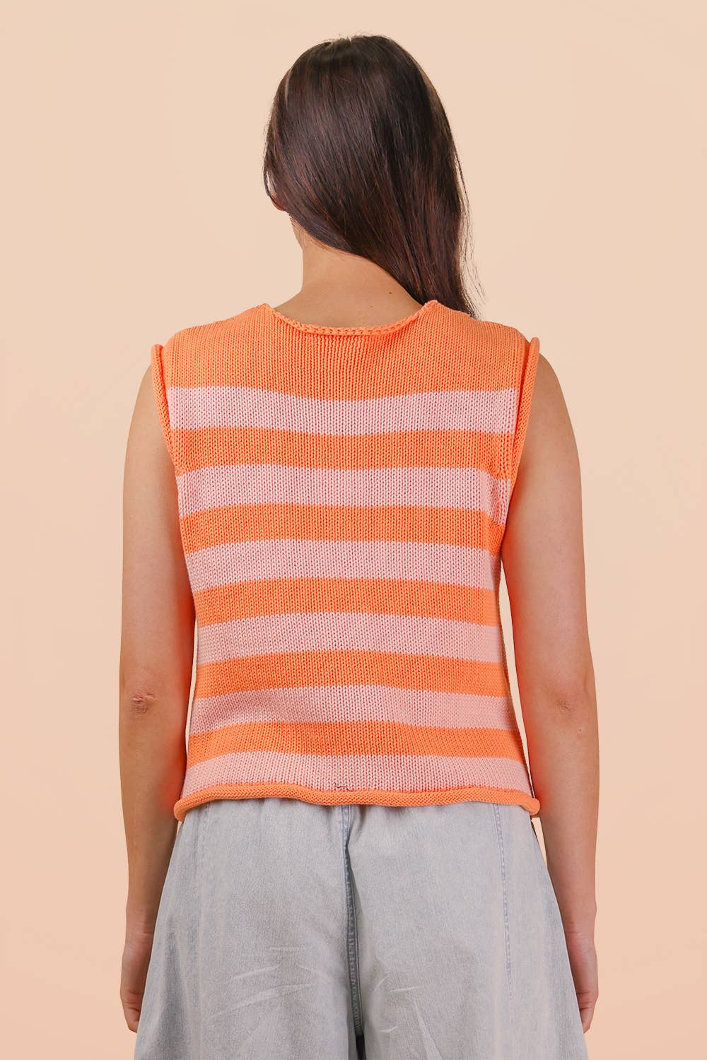 VJ Green Stripe Button Down Knit Sweater Top