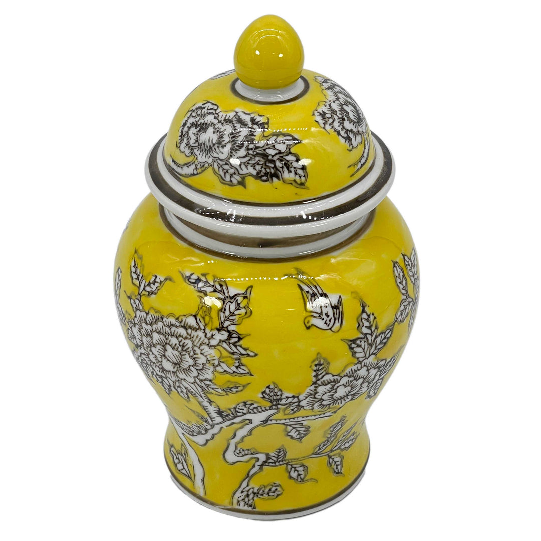 Small Chinoiserie Ceramic Decorative Tea & Ginger Jar 8"
