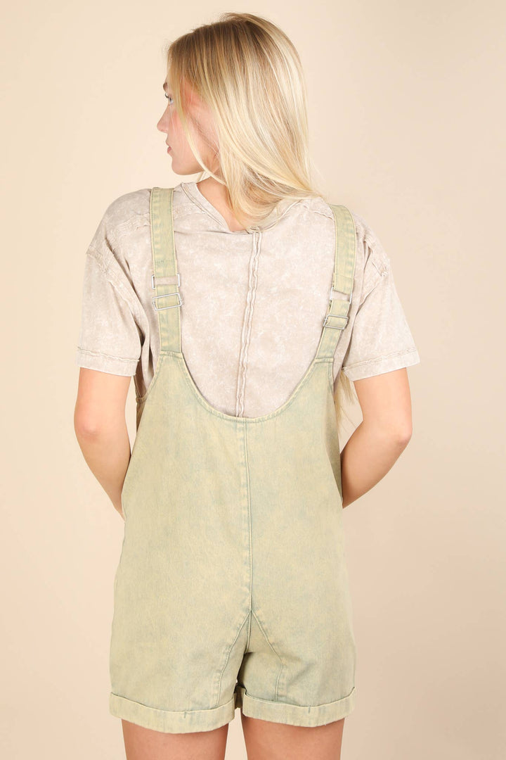 NP70785-Washed Denim Casual Romper