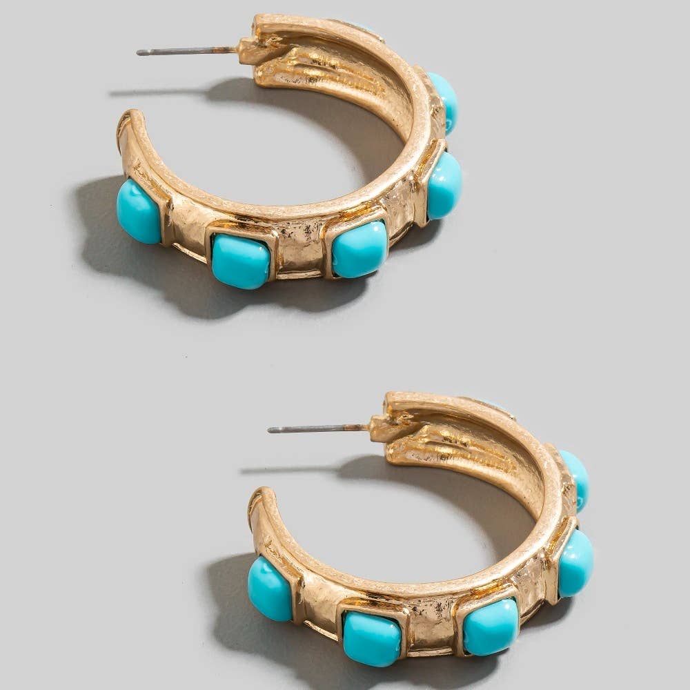 Square Pearl Hoop Earring