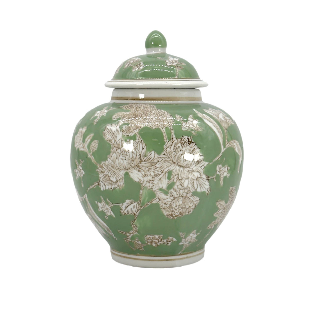 Classic  Floral Ceramic Ginger Jar 10"