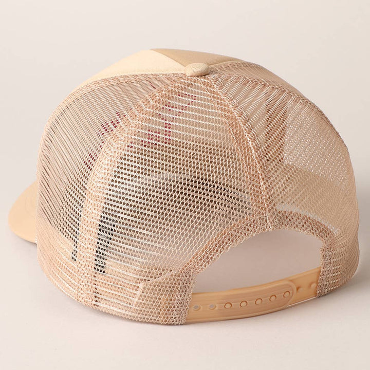 Cocktail Texts Embroidery Mesh Back Trucker Hat