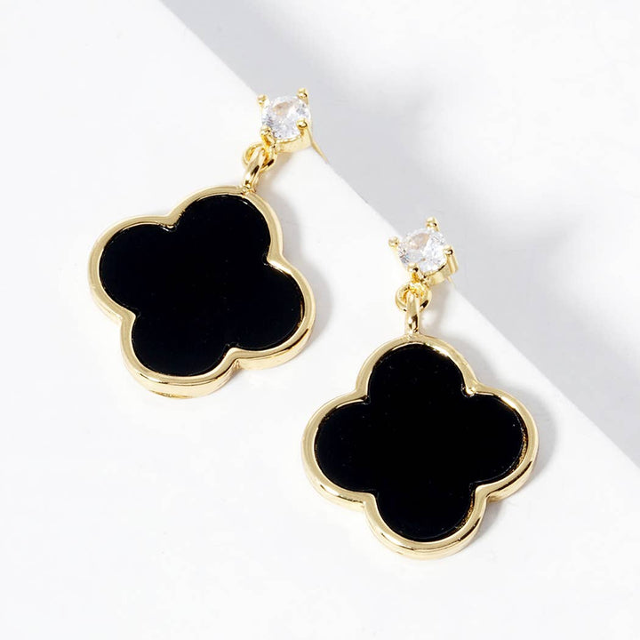 Gold-Dipped Clover Post Earrings