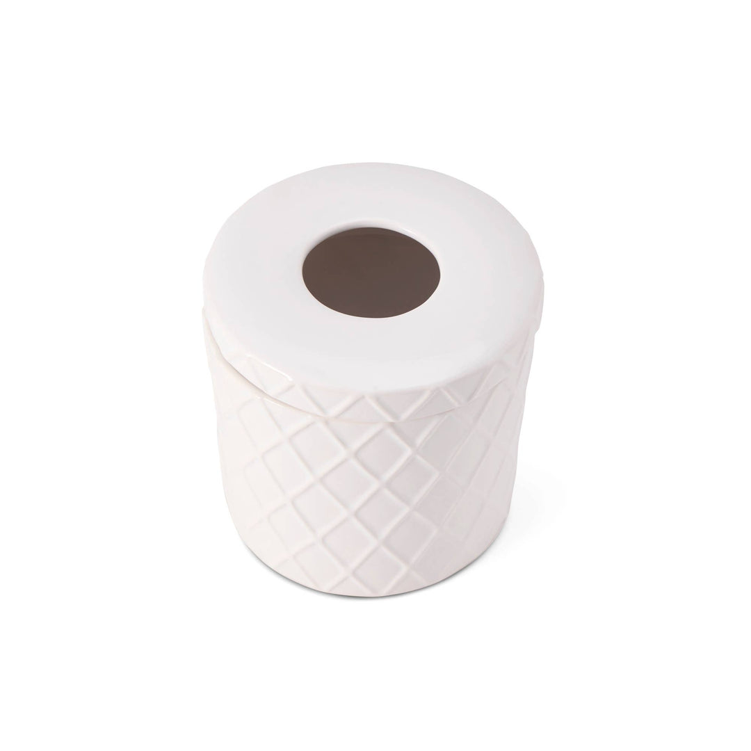 Ceramic Diamond Pattern Tissue Box