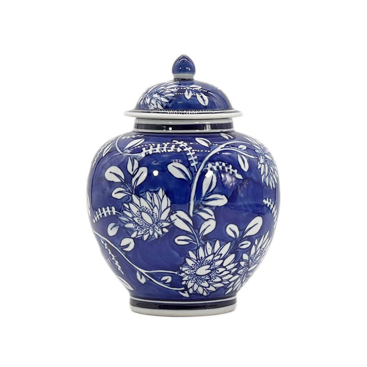 Classic  Floral Ceramic Ginger Jar 10"