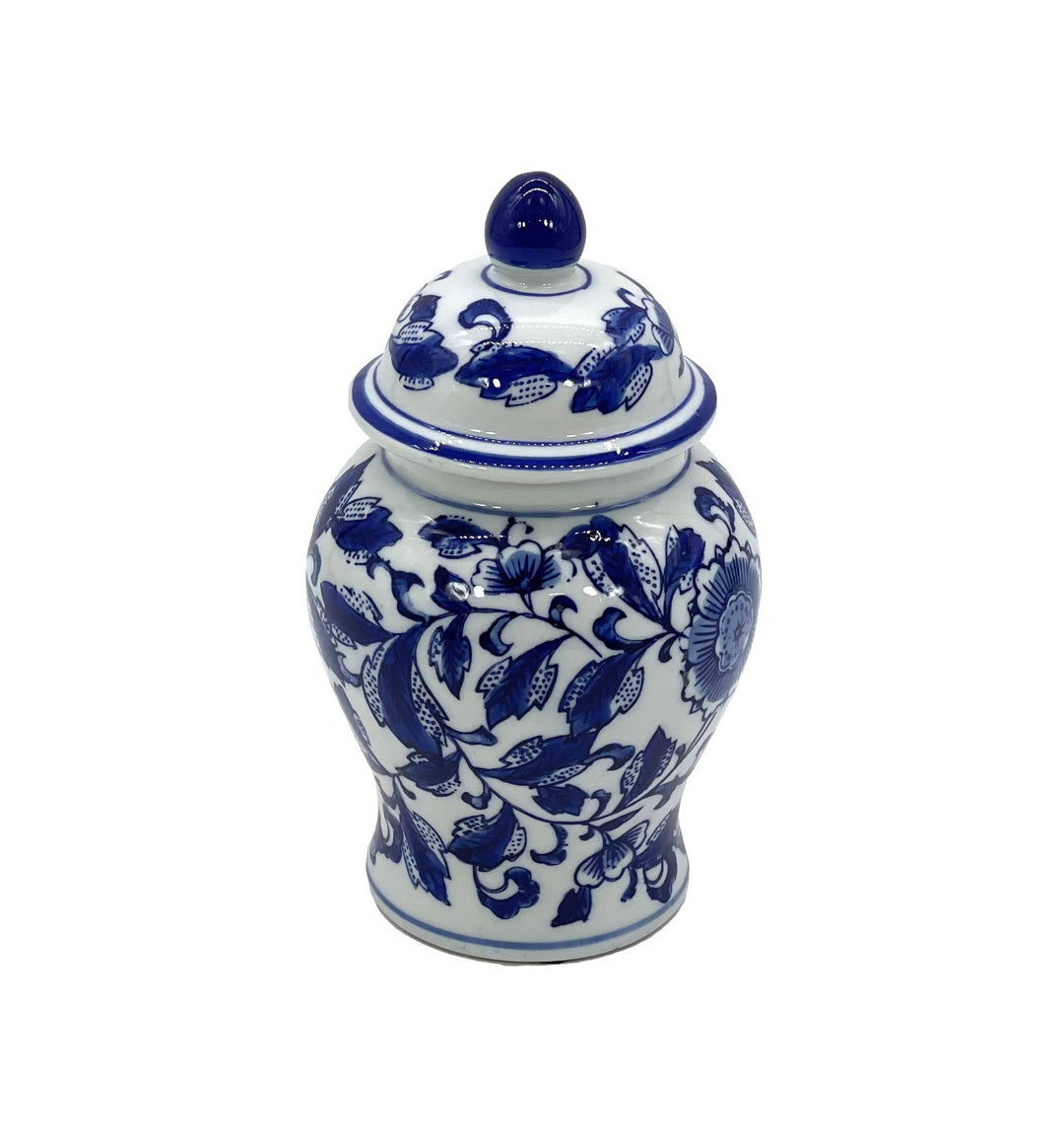 Small Chinoiserie Ceramic Decorative Tea & Ginger Jar 8"
