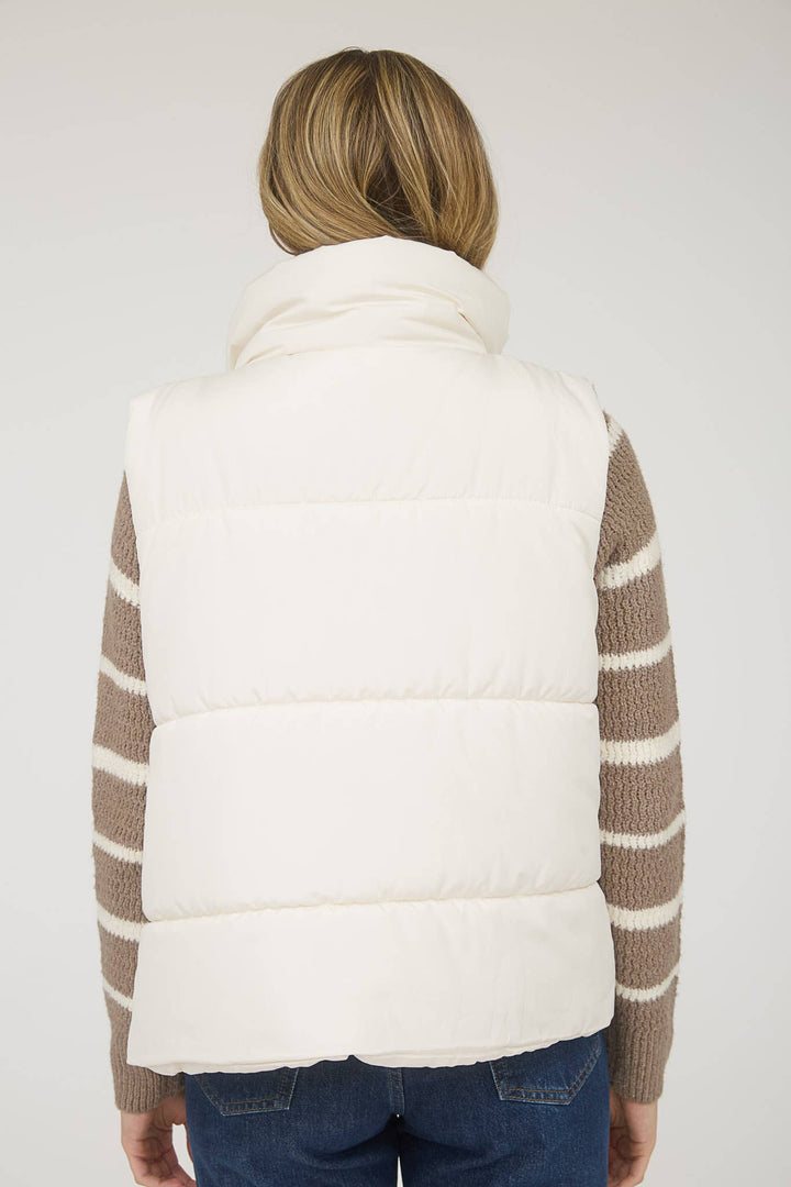 SOLID ZIP UP PUFFER VEST