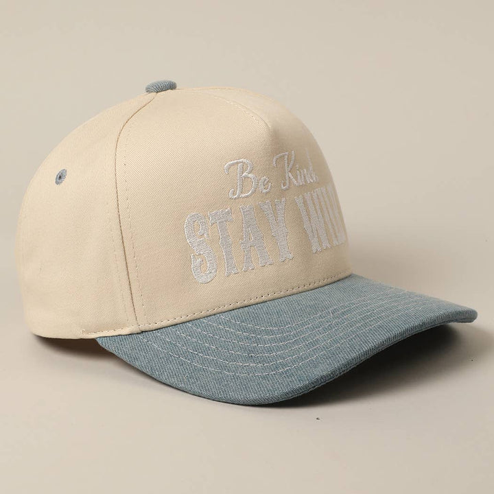 Be Kind Stay Wild Lettering Embroidery Trucker Hat