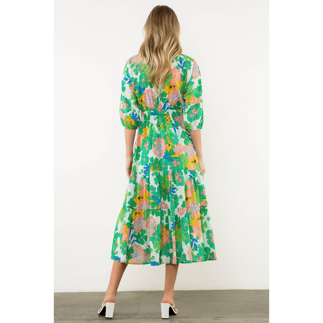 Twist Detail Floral Maxi Dress