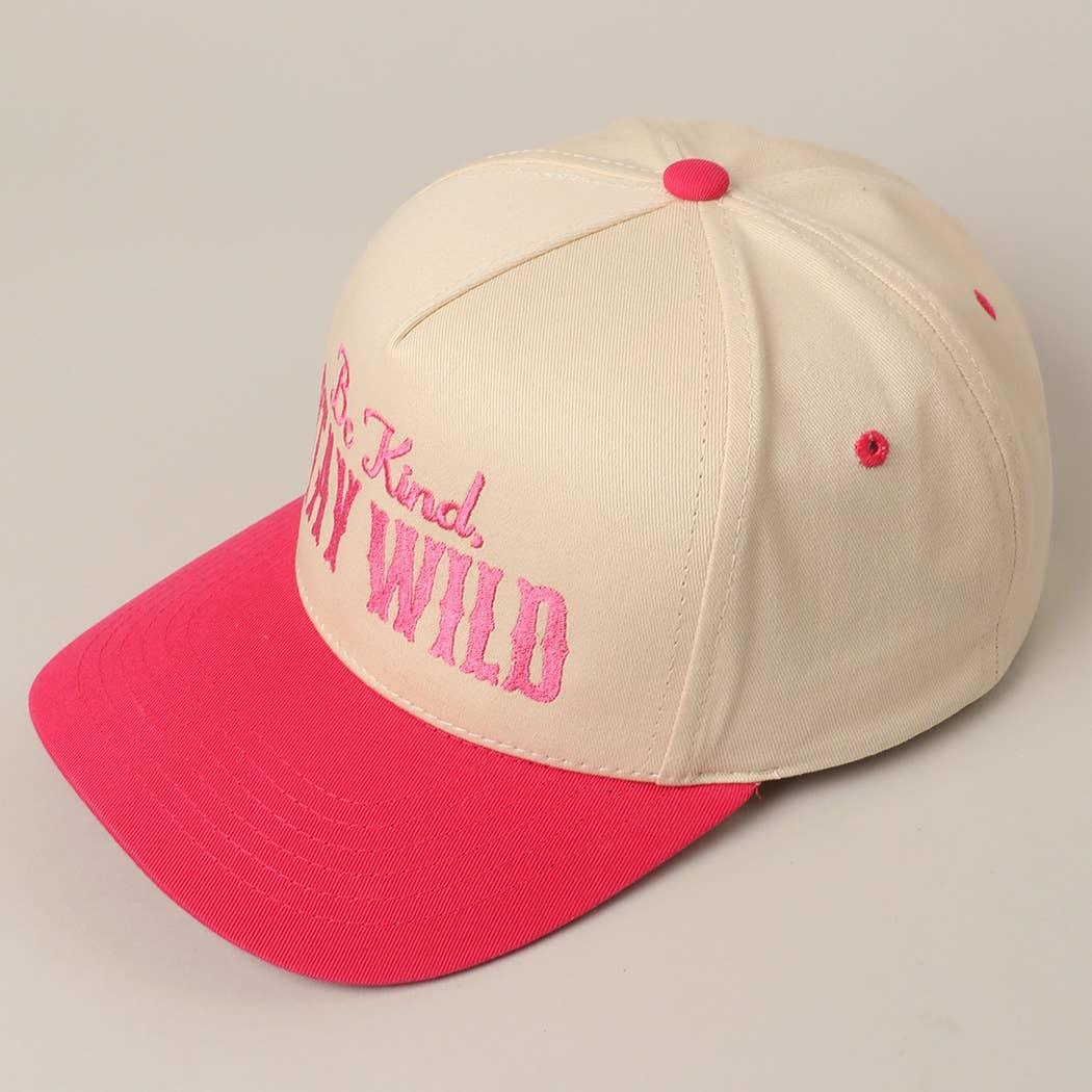 Be Kind Stay Wild Lettering Embroidery Trucker Hat