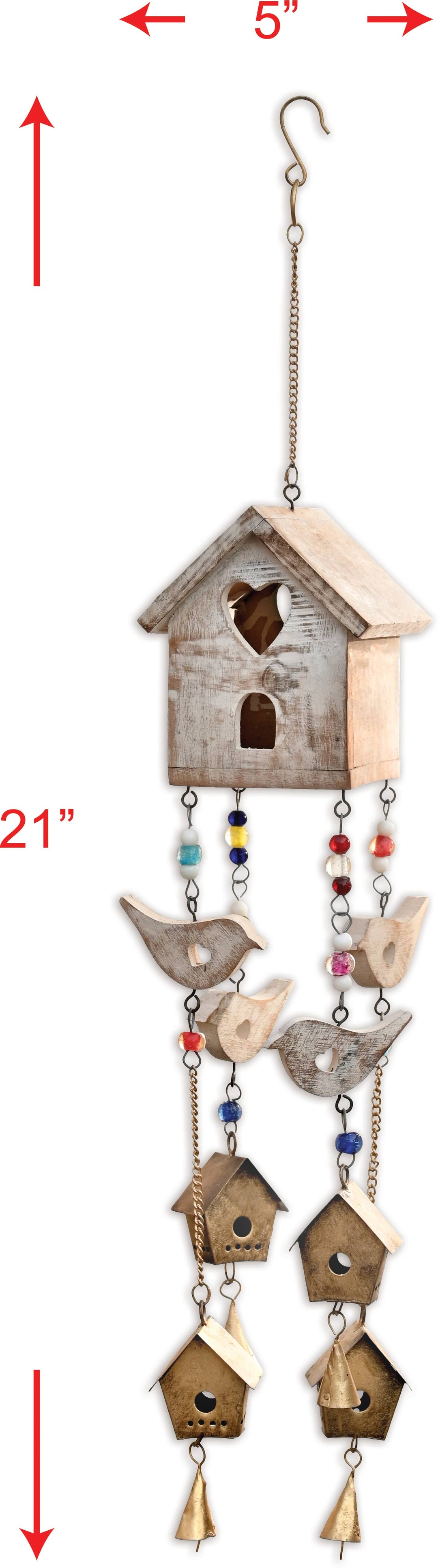 White birdhouse Chime