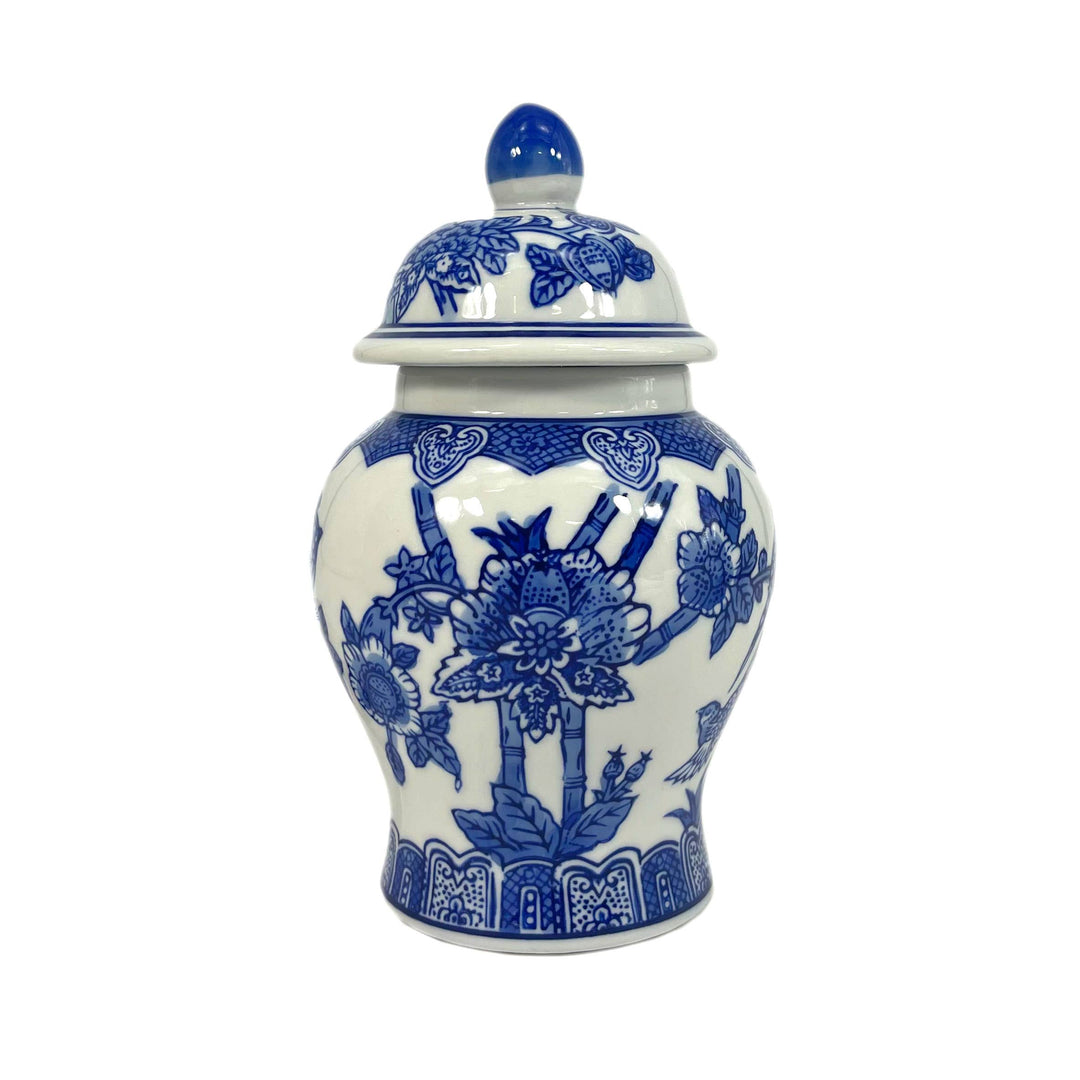 Small Chinoiserie Ceramic Decorative Tea & Ginger Jar 8"